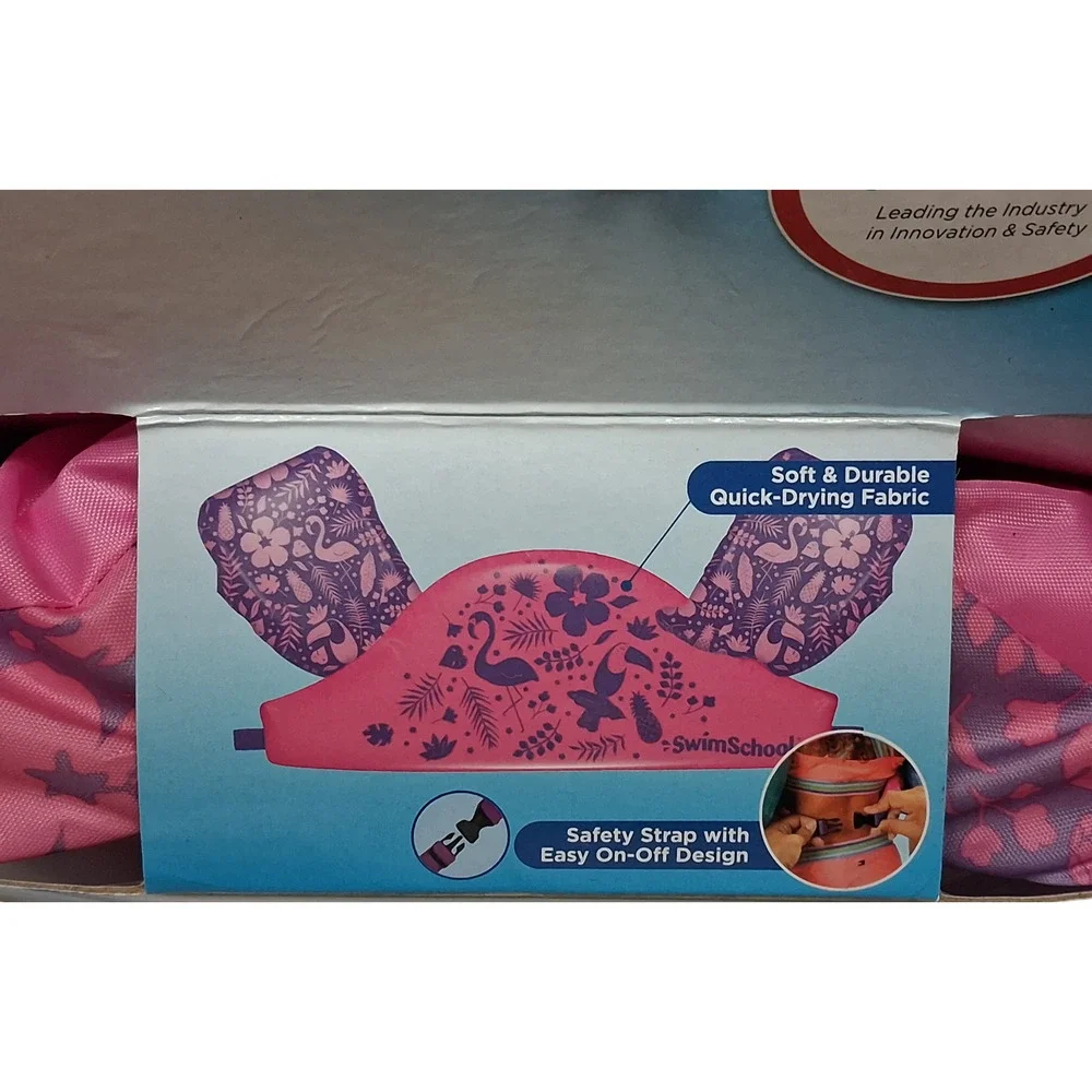 SwimSchool Ultra-Fit Tot Swimmer Float Level 3 Age 4-6 Years Pink 50LBS Max New